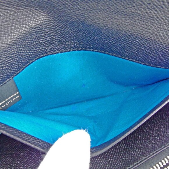 BVLGARI Long Wallet Bulgari Bulgari Leather Authentic USED - Picture 6 of 8